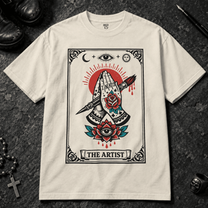 The Artist T-shirt - Ivory - S - Inked 13 - Unisex alternative tattoo apparel.