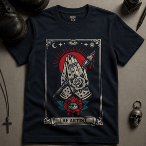 The Artist T-shirt (New Style) - True Navy - S - Inked 13 Ltd Unisex alternative tattoo apparel