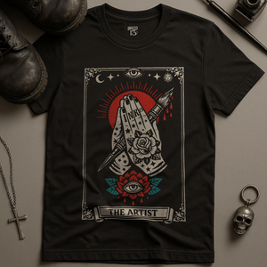 The Artist Tarot T-Shirt - Black - S - Inked 13 Ltd