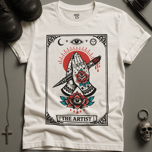 The Artist Tarot T-Shirt - White - S - Inked 13 Ltd