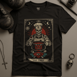 The Chef Tarot T-Shirt - Black - S - Inked 13 Ltd