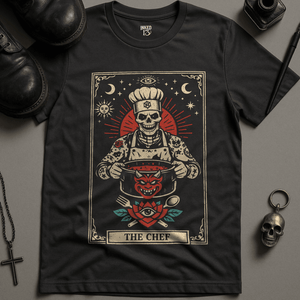 The Chef Tarot T-Shirt - Dark Grey - S - Inked 13 Ltd