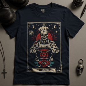 The Chef Tarot T-Shirt - Navy - S - Inked 13 Ltd