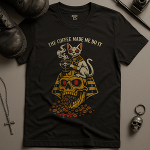 The Coffee Made Me Do It T-Shirt - Black - S - Inked 13 Ltd Unisex alternative tattoo apparel