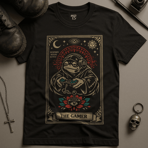 The Gamer Tarot T-Shirt - Black - S - Inked 13 Ltd
