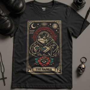 The Gamer Tarot T-Shirt - Dark Grey - S - Inked 13 Ltd