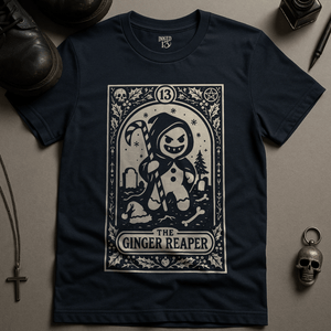 The Ginger Reaper T-Shirt - Navy - S - Inked 13 Ltd