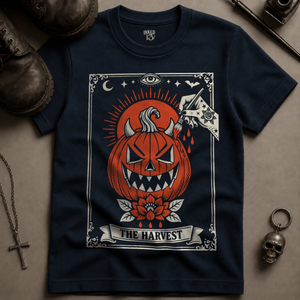 The Harvest Tarot T-shirt - True Navy - S - Inked 13 Ltd Unisex alternative tattoo apparel