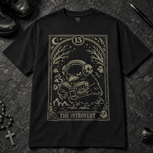 The Introvert Crow T-shirt - Black - S - Inked 13 - Unisex alternative tattoo apparel.