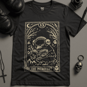 The Introvert Crow T-Shirt - Dark Grey - S - Inked 13 Ltd Unisex alternative tattoo apparel