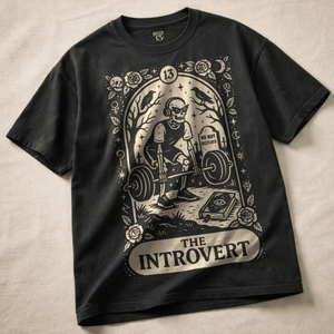 The Introvert Heavyweight T-shirt - Black - S - Inked 13 Ltd Unisex alternative tattoo apparel