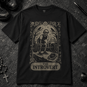 The Introvert T-shirt - Black - S - Inked 13 - Unisex alternative tattoo apparel.