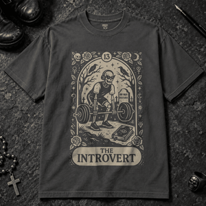 The Introvert T-shirt - Graphite - S - Inked 13 - Unisex alternative tattoo apparel.