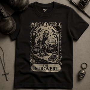 The Introvert T-shirt (New Style) - Black - S - Inked 13 Ltd Unisex alternative tattoo apparel