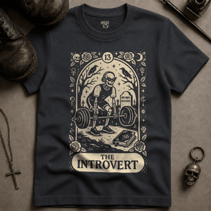 The Introvert T-shirt (New Style) - Graphite - S - Inked 13 Ltd Unisex alternative tattoo apparel