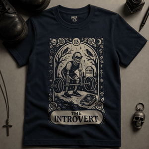 The Introvert T-shirt (New Style) - True Navy - S - Inked 13 Ltd Unisex alternative tattoo apparel