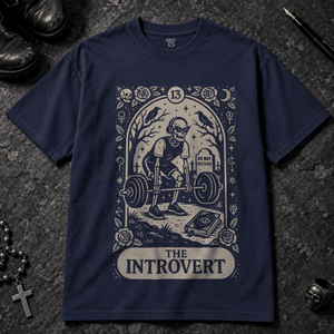 The Introvert T-shirt - True Navy - S - Inked 13 - Unisex alternative tattoo apparel.