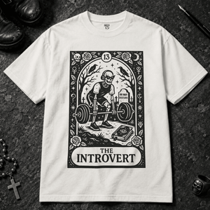 The Introvert T-shirt - White - S - Inked 13 - Unisex alternative tattoo apparel.