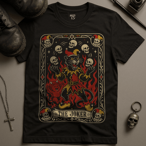 The Joker Panther Tarot T-Shirt - Black - S - Inked 13 Ltd Unisex alternative tattoo apparel
