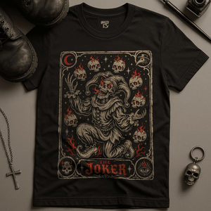 The Joker Tarot T-Shirt - Black - S - Inked 13 Ltd Unisex alternative tattoo apparel