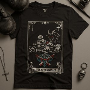 The Lazy Knight T-Shirt - Black - S - Inked 13 Ltd