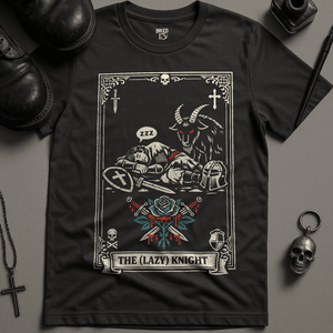 The Lazy Knight T-Shirt - Dark Grey - S - Inked 13 Ltd