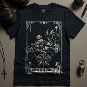 The Lazy Knight T-Shirt - Navy - S - Inked 13 Ltd