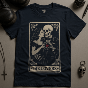 The Lovers Heart 2 T-Shirt - Navy - S - Inked 13 Ltd