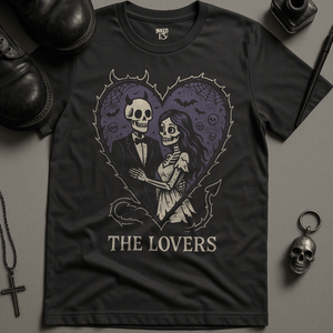 The Lovers Heart T-Shirt - Dark Grey - S - Inked 13 Ltd