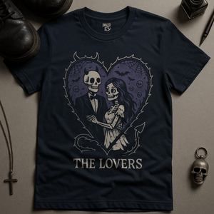 The Lovers Heart T-Shirt - Navy - S - Inked 13 Ltd