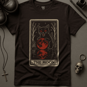 The Moon Tarot T-Shirt - Brown - S - Inked 13 Ltd