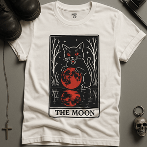 The Moon Tarot T-Shirt - White - S - Inked 13 Ltd
