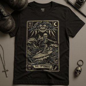 The Optimist Tarot T-Shirt - Black - S - Inked 13 Ltd Unisex alternative tattoo apparel