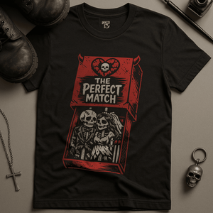 The Perfect Match T-Shirt - Black - S - Inked 13 Ltd Unisex alternative tattoo apparel