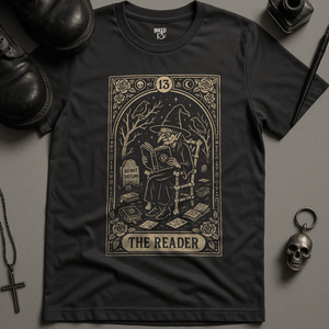 The Reader Witch T-Shirt - Dark Grey - S - Inked 13 Ltd