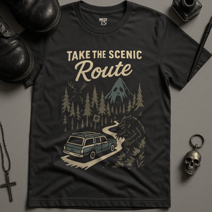 The Scenic Route T-Shirt - Dark Grey - S - Inked 13 Ltd