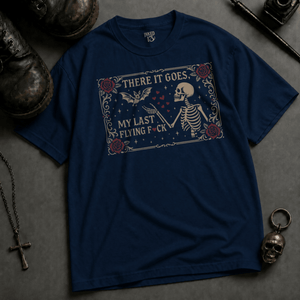 There It Goes Heavyweight T-shirt - True Navy - S - Inked 13 Ltd Unisex alternative tattoo apparel