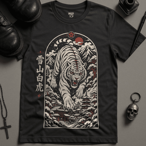Tiger Snowy Mountain - Dark Grey - S - Inked 13 Ltd Unisex alternative tattoo apparel