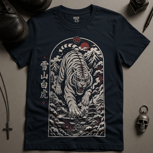 Tiger Snowy Mountain - Navy - S - Inked 13 Ltd Unisex alternative tattoo apparel