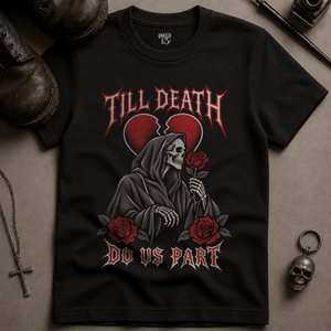 Till Death Roses T-shirt - Black - S - Inked 13 Ltd Unisex alternative tattoo apparel
