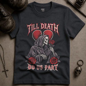 Till Death Roses T-shirt - Graphite - S - Inked 13 Ltd Unisex alternative tattoo apparel