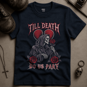 Till Death Roses T-shirt - True Navy - S - Inked 13 Ltd Unisex alternative tattoo apparel