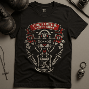 Time Is Limited T-Shirt - Black - S - Inked 13 Ltd Unisex alternative tattoo apparel