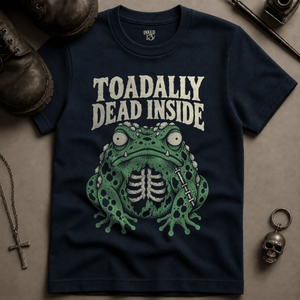 Toadally Dead Inside T-shirt - True Navy - S - Inked 13 Ltd Unisex alternative tattoo apparel