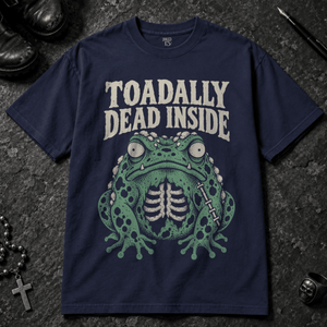 Toadally Dead Inside T-shirt - True Navy - S - Inked 13 - Unisex alternative tattoo apparel.