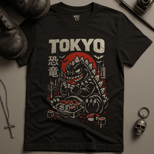 Tokyo Dinosaur T-Shirt - Black - S - Inked 13 Ltd