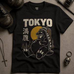 Tokyo Full Dinosaur T-shirt - Black - S - Inked 13 Ltd Unisex alternative tattoo apparel