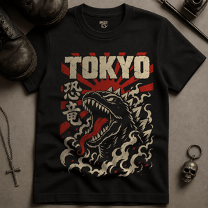 Tokyo Sunburst Japanese T-shirt - Black - S - Inked 13 Ltd Unisex alternative tattoo apparel