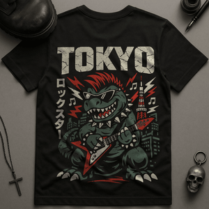 Toyko Rockstar T-Shirt - Black - S - Inked 13 Ltd Unisex alternative tattoo apparel