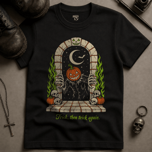 Trick and Trick Again T-shirt - Black - S - Inked 13 Ltd Unisex alternative tattoo apparel